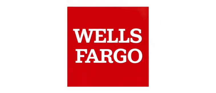 The official Wells Fargo logo featuring white text inside a red square.