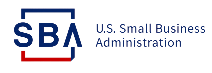 The official U.S. Small Business Administration logo with blue SBA letters and a red border.